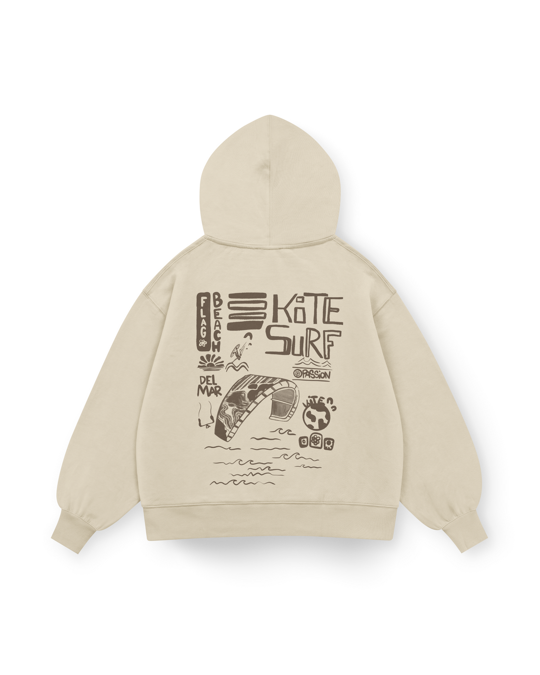 Flag Beach Hoodie Oversized