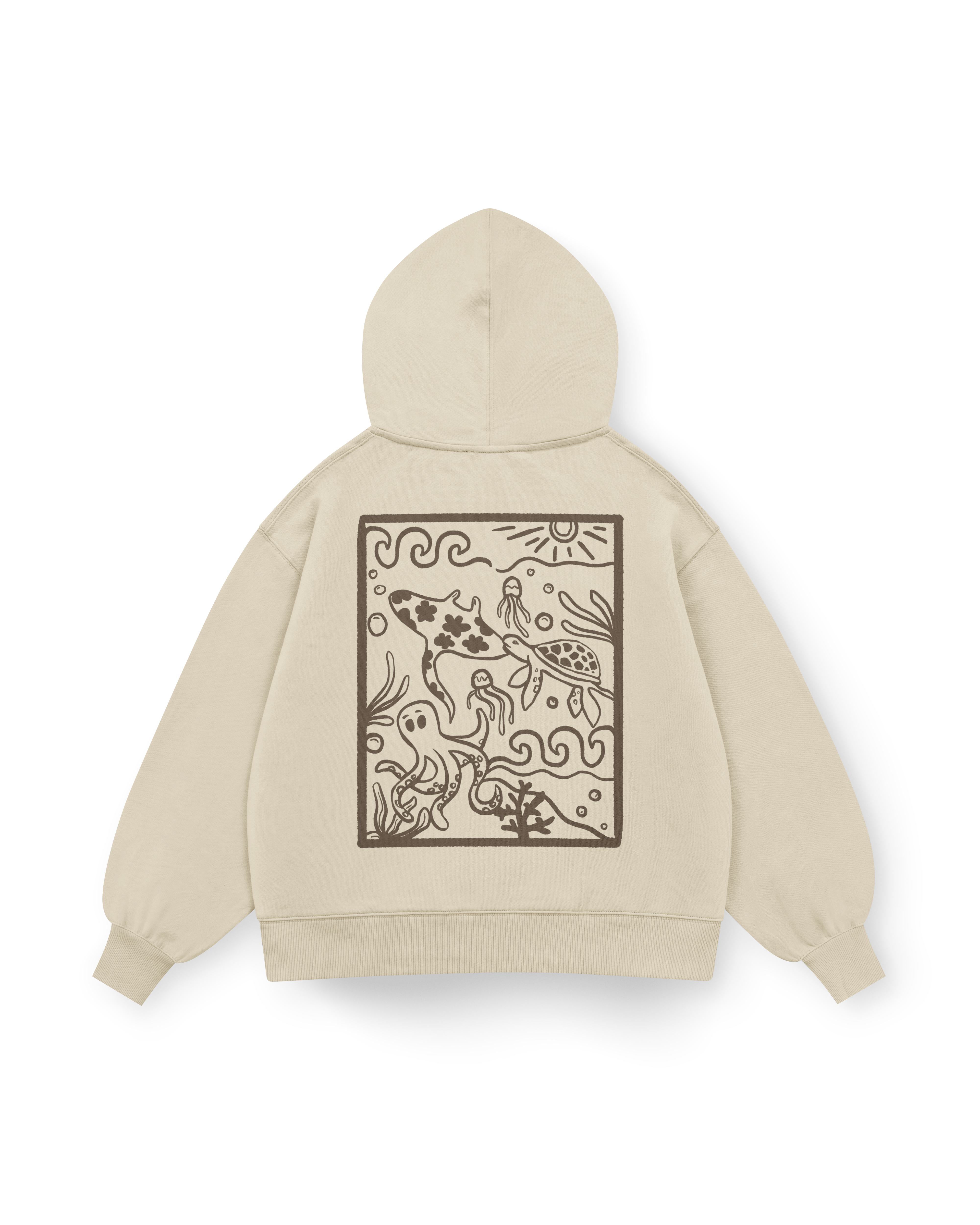 Ocean Creatures Hoodie Oversized