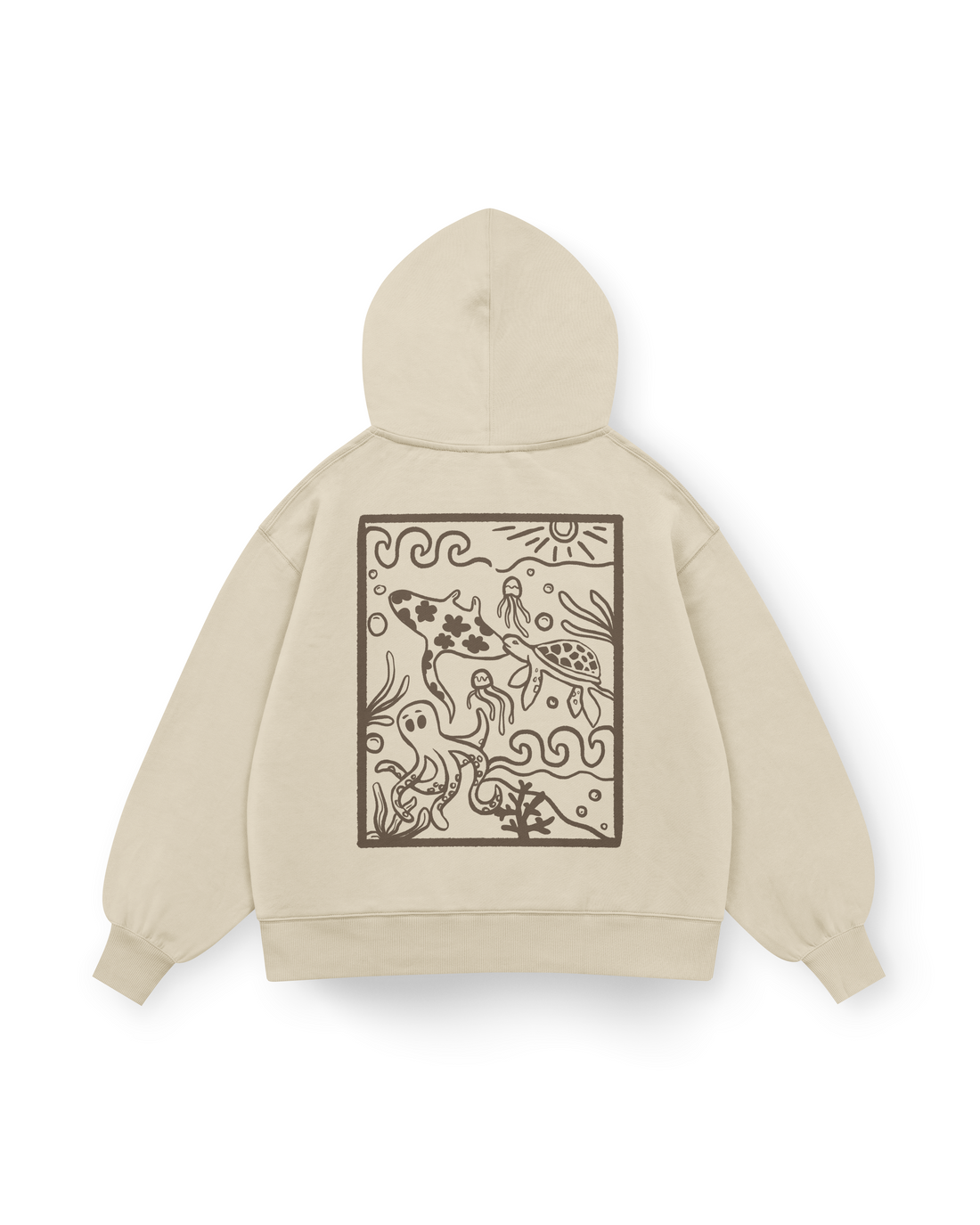 Ocean Creatures Hoodie Oversized
