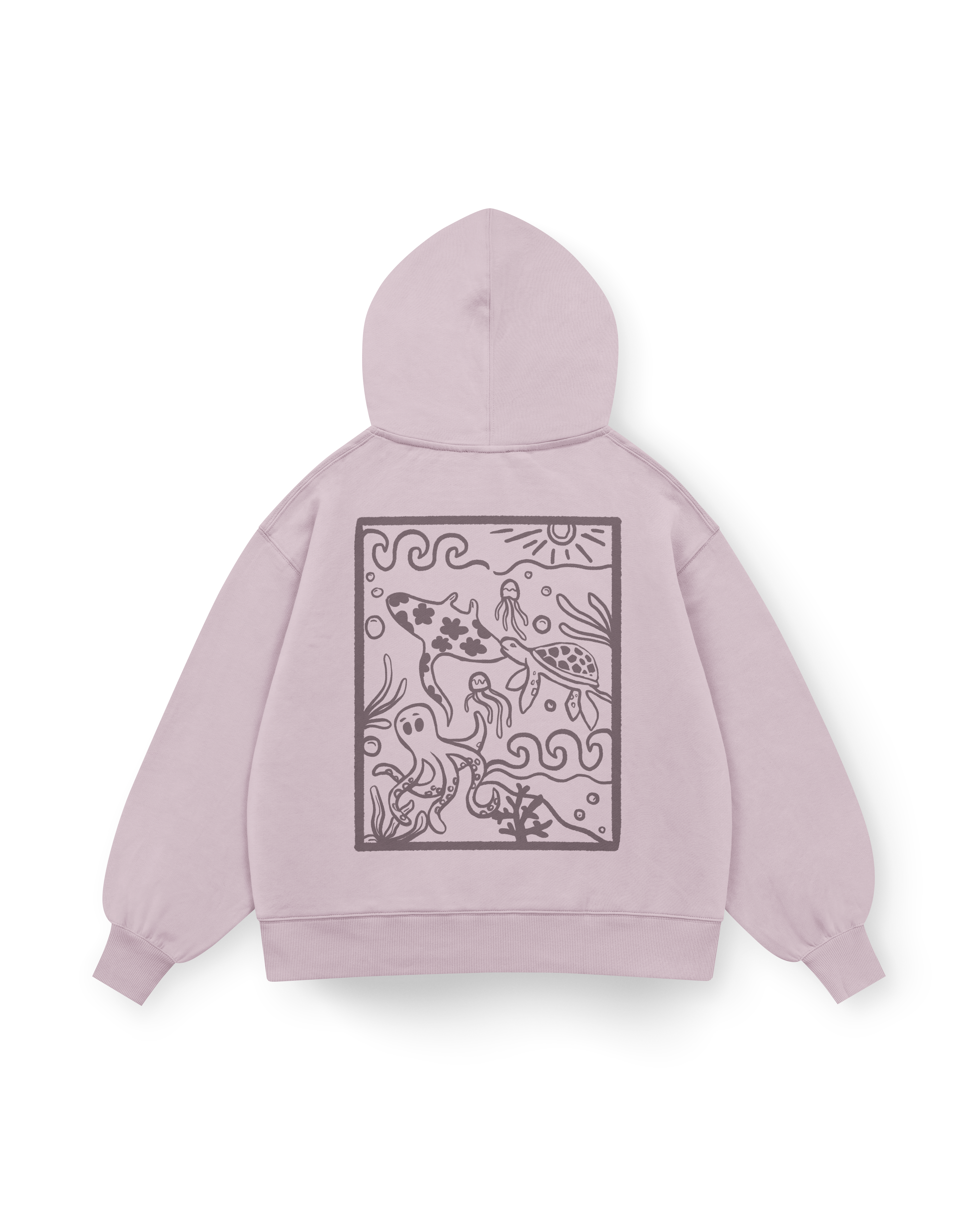Ocean Creatures Hoodie Oversized