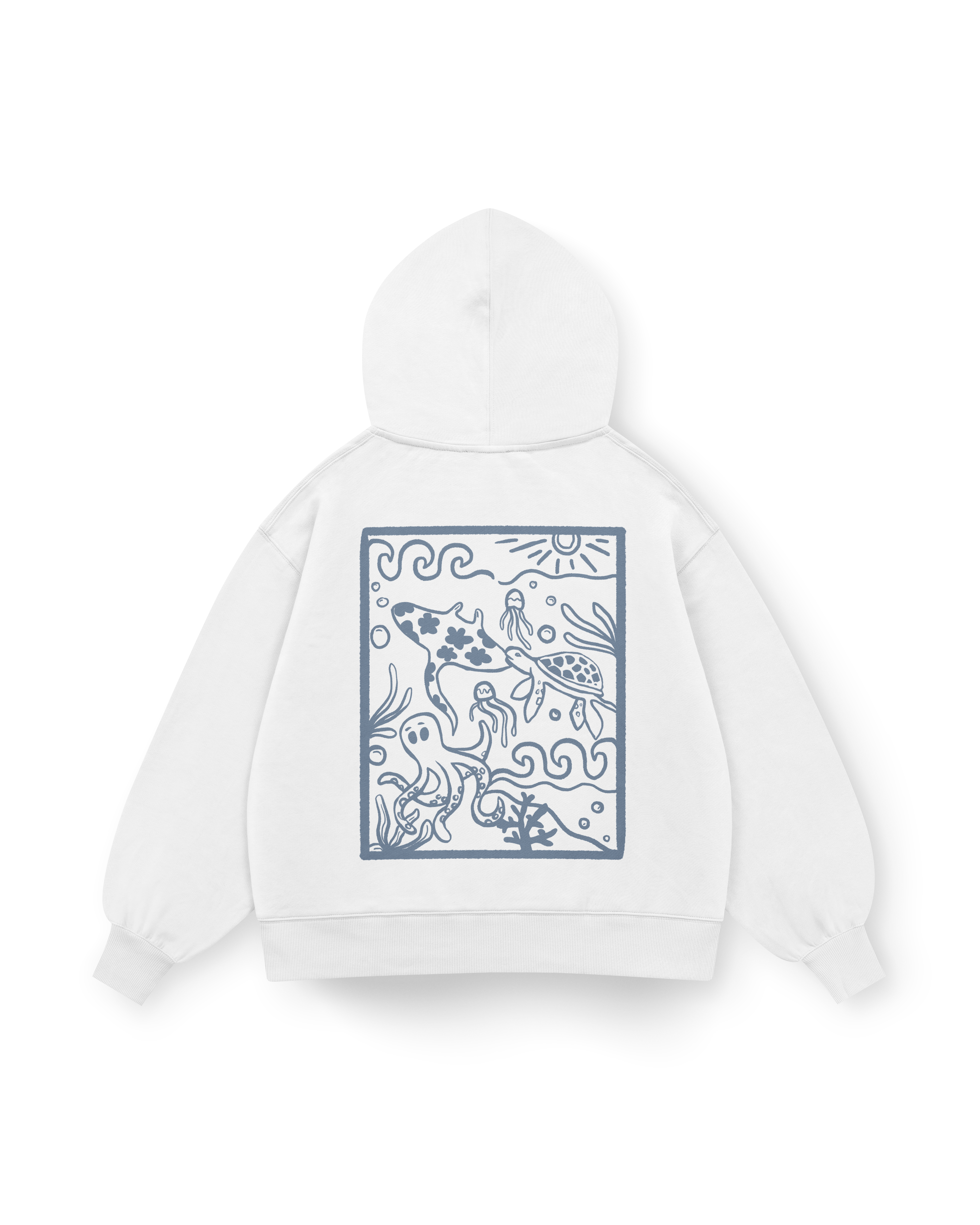 Ocean Creatures Hoodie Oversized