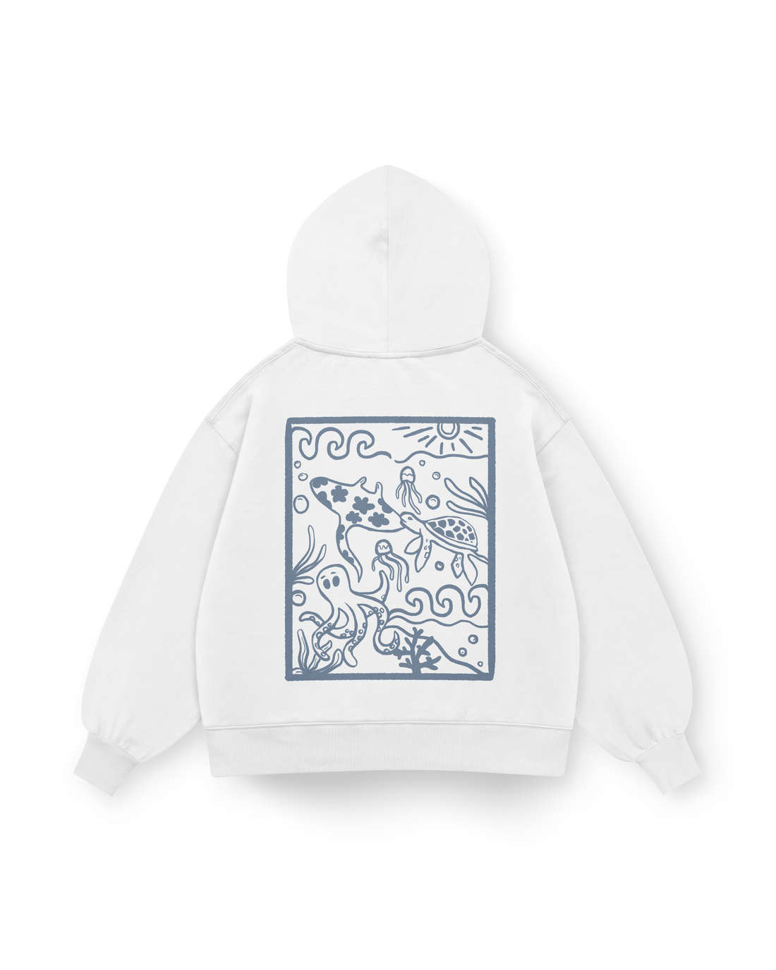 Ocean Creatures Hoodie Oversized