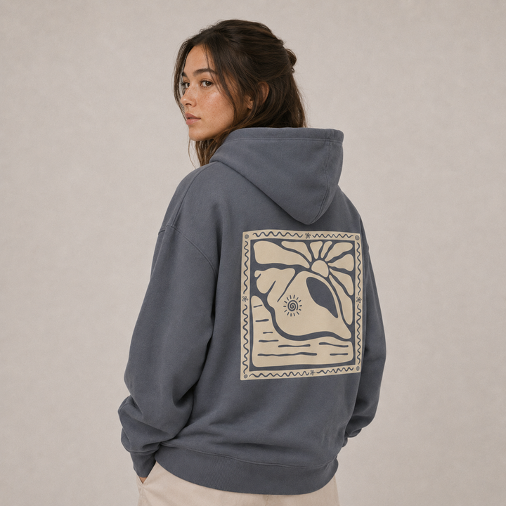Sunny Seashell Hoodie Oversized
