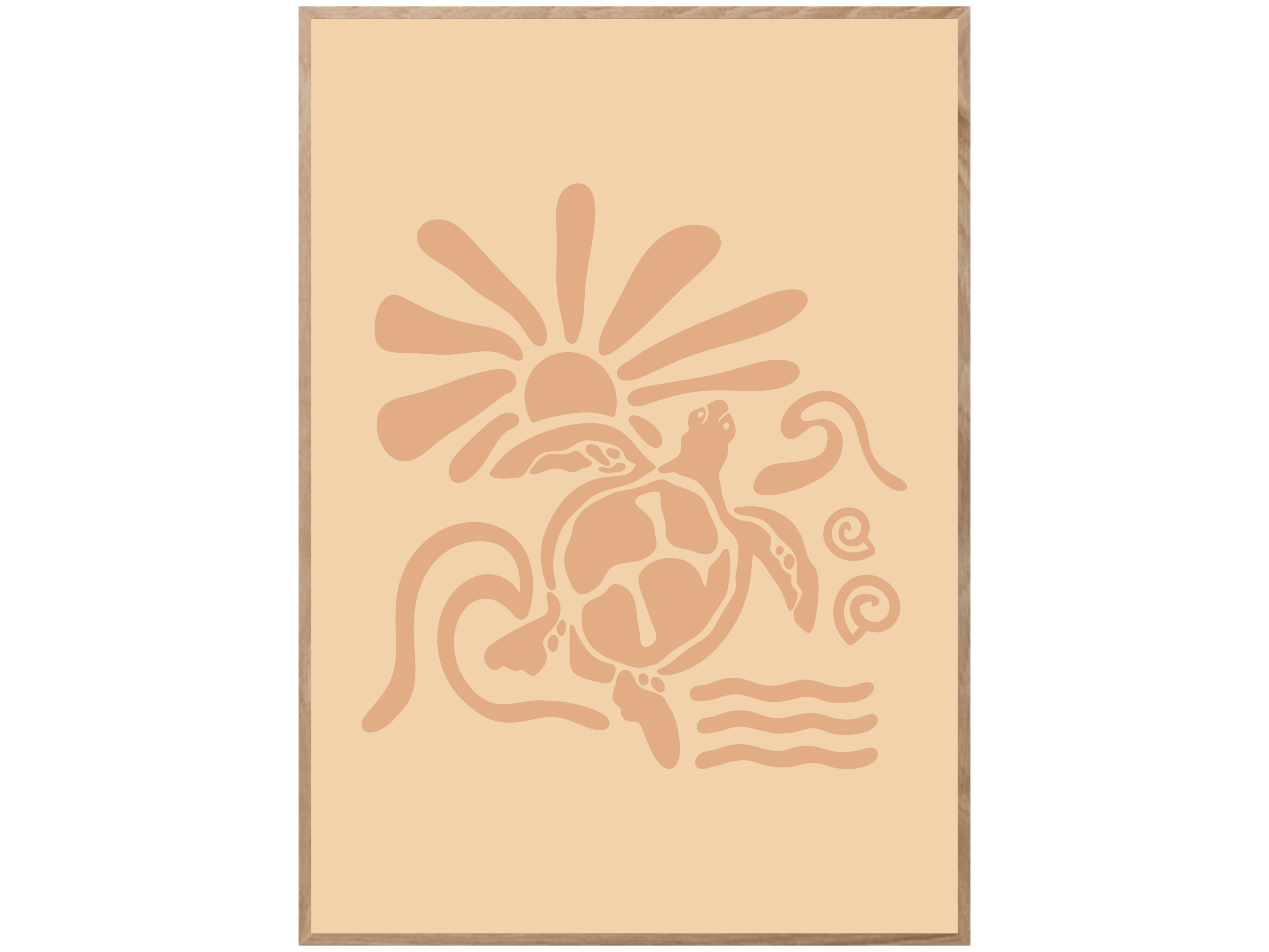 SURF TURTLE SUN POSTER