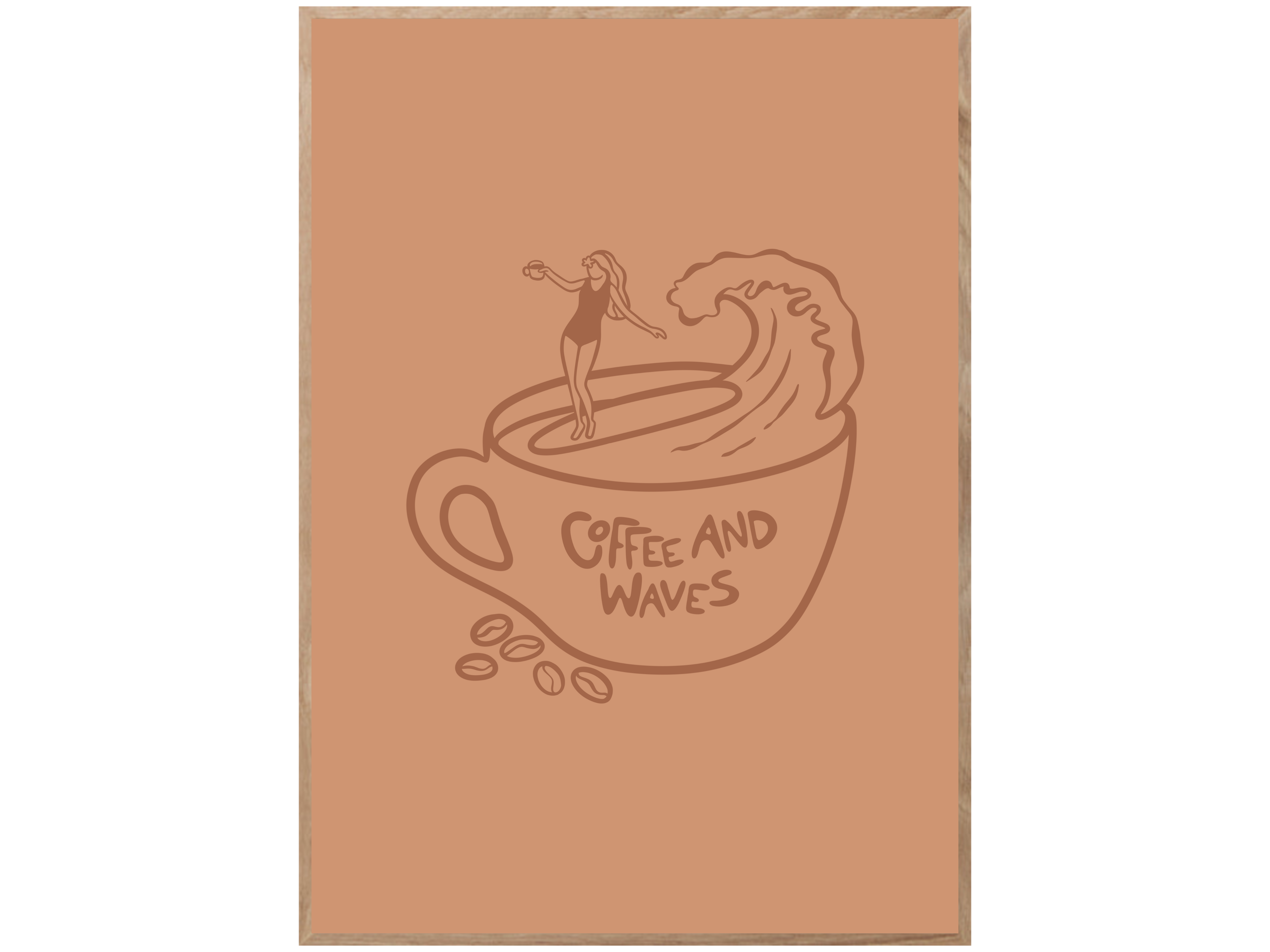 COFFEE AND WAVES POSTER