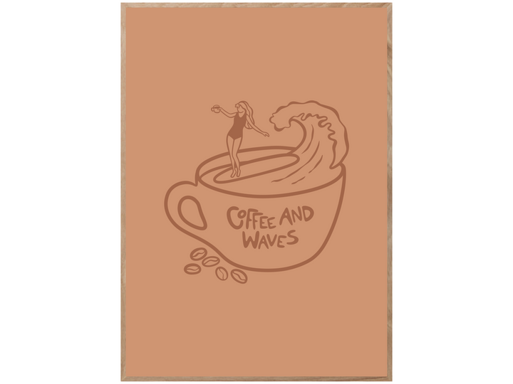 COFFEE AND WAVES POSTER