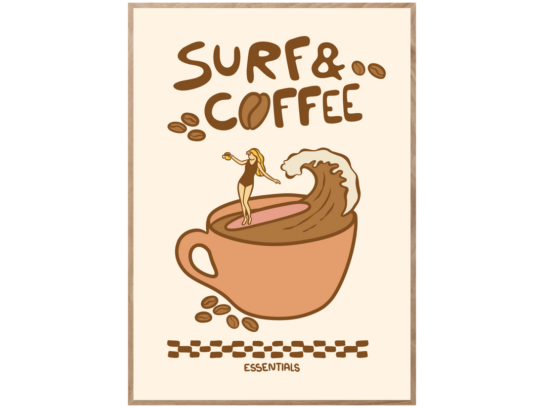 SURF AND COFFEE POSTER