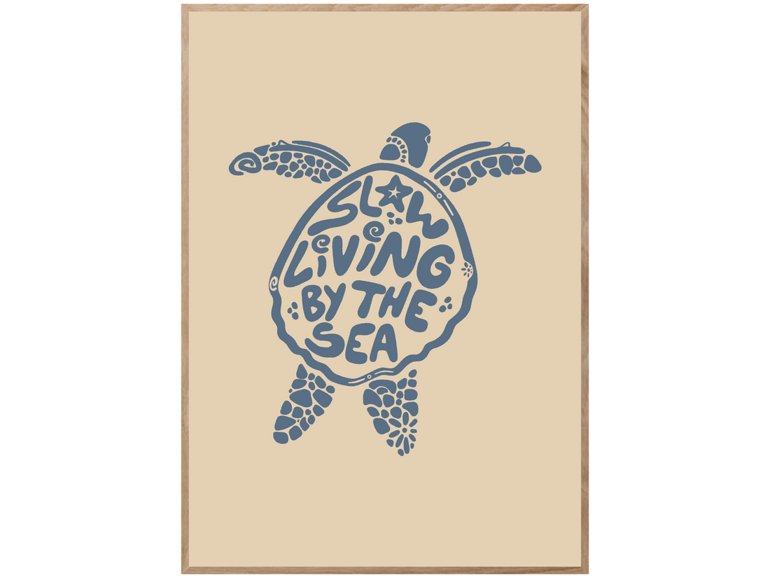 SLOW LIVING BY THE SEA POSTER