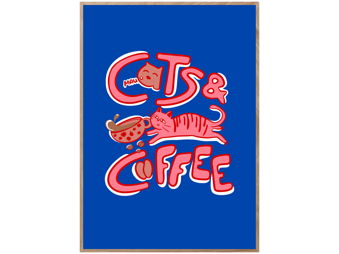 CATS AND COFFEE POSTER