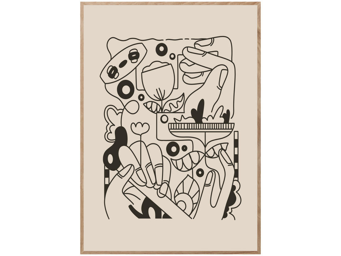 KITE LINE ART POSTER - mijosurf